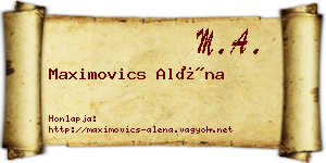 Maximovics Aléna névjegykártya